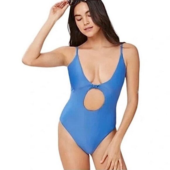NWT Andie Horizon Blue The Santorini One Piece Swimsuit Size Small - Picture 1 of 6